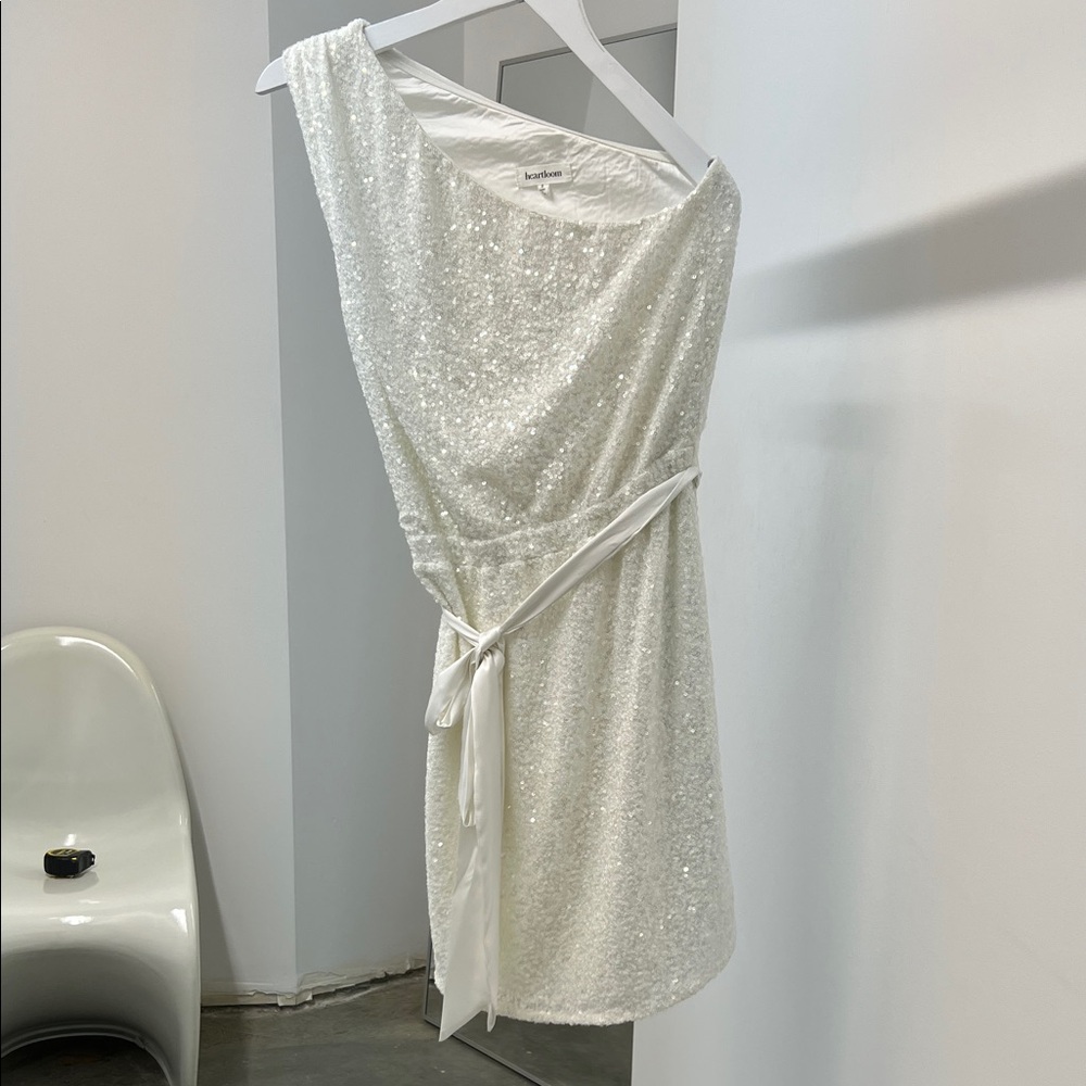 Heartloom White Sequin One Shoulder Dress